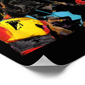 ボクシング手袋付きボクサー犬メンズウィメンズキッズ ポスター (角)