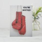 ボクシング手袋招待状誕生日/学士/任意 招待状 (スタンド正面)