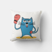 ボクシング手袋猫 クッション (正面)