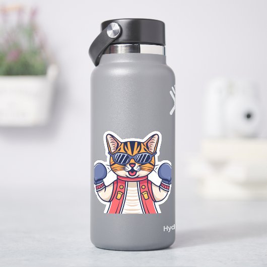 ボクシング手袋猫 シール (HydroFlask)