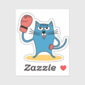 ボクシング手袋猫 シール (シート)