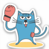 ボクシング手袋猫 シール (正面)