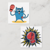 ボクシング手袋猫 スクエア名刺 (正面/裏面)