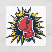 ボクシング手袋猫 スクエア名刺 (裏面)