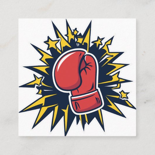 ボクシング手袋猫 スクエア名刺 (裏面)