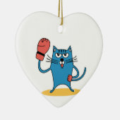 ボクシング手袋猫 セラミックオーナメント (右)