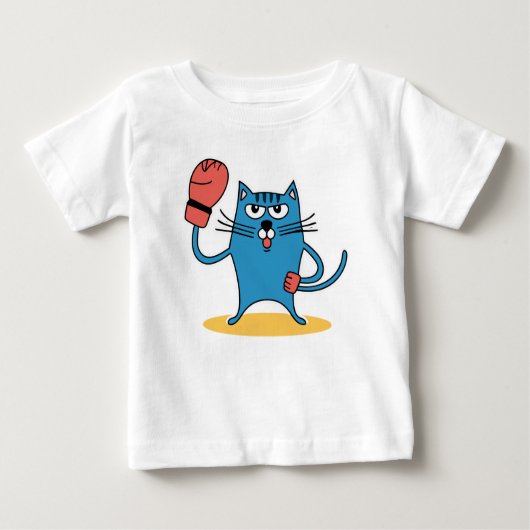 ボクシング手袋猫 ベビーTシャツ (正面)