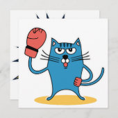 ボクシング手袋猫 招待状 (正面/裏面)