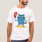 ボクシング手袋猫 Tシャツ (正面)