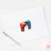 ボクシング手袋芸術 スクエアシール (封筒)