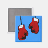 ボクシング手袋 – 名前をカスタムする マグネット (正面/裏面)