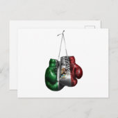 ボクシング手袋Tシャツ – メキシコヴィンテージ国旗 シーズンポストカード (正面/裏面)