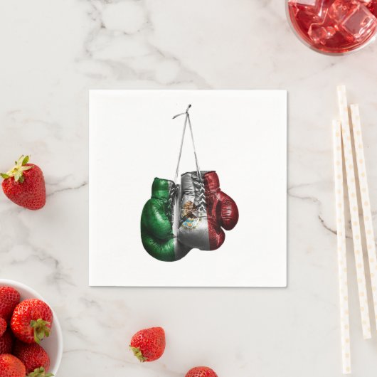 ボクシング手袋Tシャツ – メキシコヴィンテージ国旗 スタンダードカクテルナプキン (インサイチュ)