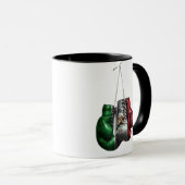 ボクシング手袋Tシャツ – メキシコヴィンテージ国旗 マグカップ (正面右)