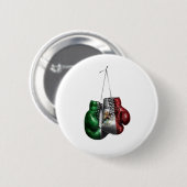 ボクシング手袋Tシャツ – メキシコヴィンテージ国旗 缶バッジ (正面&裏面)