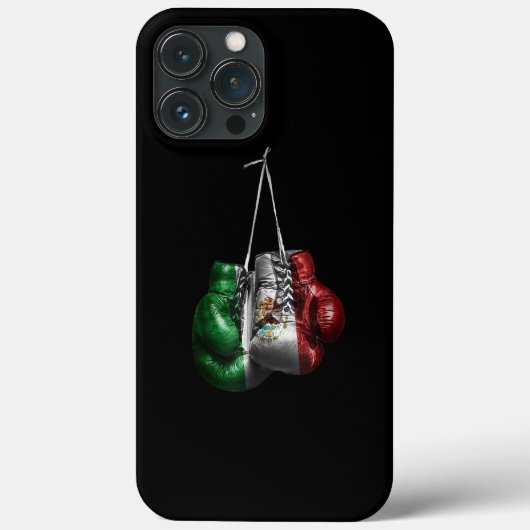 ボクシング手袋Tシャツ – メキシコヴィンテージ国旗 Case-Mate iPhoneケース (裏面)