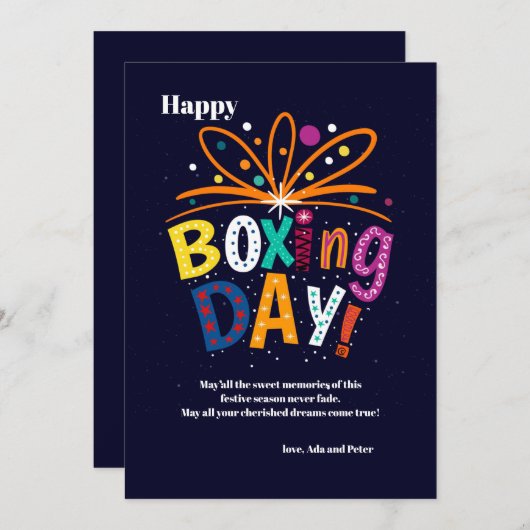 ボクシング日のグリーティングカード シーズンカード (正面/裏面)