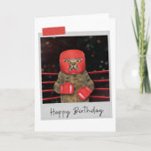 ボクシング猫おもしろい誕生日カード カード (正面)