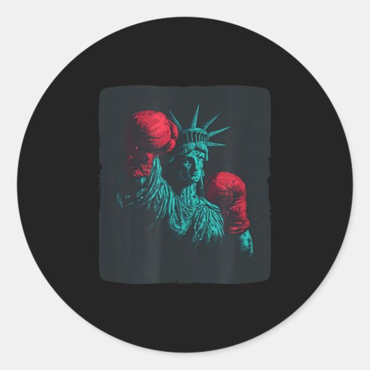 ボクシング素晴らし手袋の衣装を着た自由 ラウンドシール (正面)