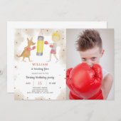 ボクシング誕生日招待状(写真付) 招待状 (正面/裏面)