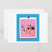 ボクシング雌ボクサーレトロボクシング手袋 ポストカード (正面/裏面)