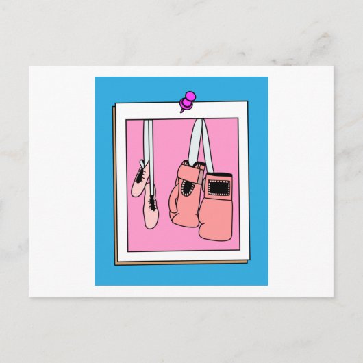 ボクシング雌ボクサーレトロボクシング手袋 ポストカード (正面)