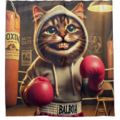 「ボクシング・シャンプ?ーボクシングクローブあり シャワーカーテン (正面)