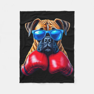 ボクシング ジャーマン ボクサー 犬 キックボクシング クール フリースブランケット