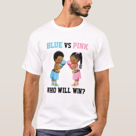 ボクシング ベイビー 男の子 女の子 性別発表 ブルー ピンク Tシャツ