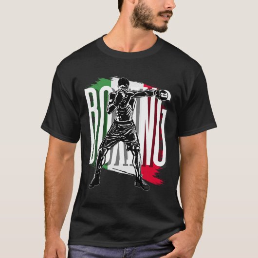 ボクシング 、 メキシコ国旗 Tシャツ (正面)