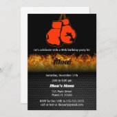 ボクシング 大人 誕生日パーティー 招待状 (正面/裏面)