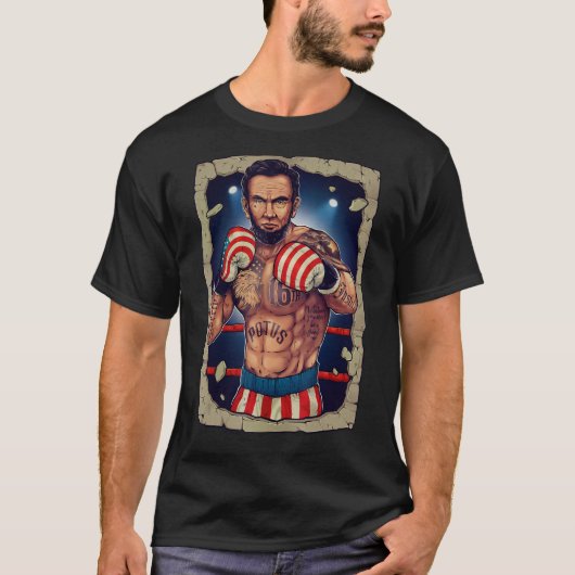 ボクシングAbe Lincoln 4th of July Shirt Abe Lincoln J Tシャツ (正面)