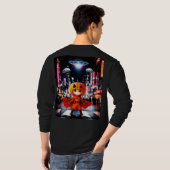 ボクチャンダーUFOデザイン 長袖Tシャツ Tシャツ (裏面フル)