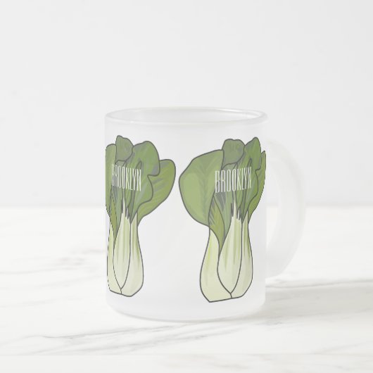 ボクチョイ漫画イラストレーション フロストグラスマグカップ (正面右)