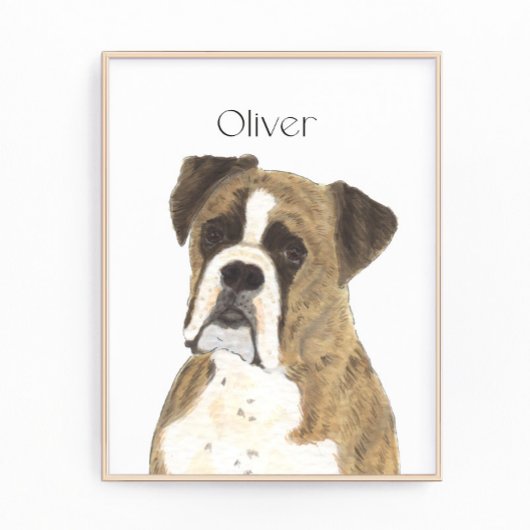 ボクパーソナライズされたサー犬のブランドル フォトプリント           