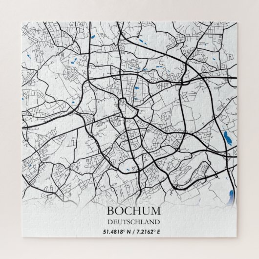 ボクムドイツランドシティ地図シンプル旅行ミニマル ジグソーパズル (縦)