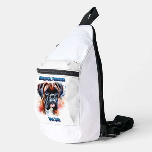ボク威厳のあるサー犬が純血記念日を優遇する スリングバッグ (右コーナー)