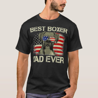 ボク最高のサーパパEVER DOG LOVER AMERICAN FLAG GIFT Tシャツ