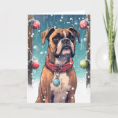 ボク遊サーは雪の中でクリスマスバウブルと カード (正面)