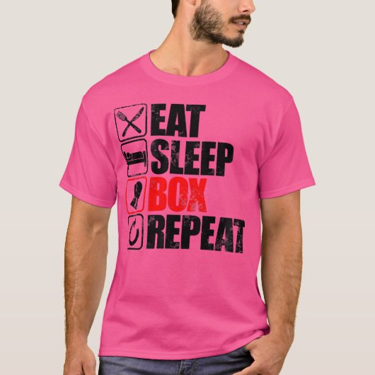 ボク食べサーのスリープボックス繰り返しプレゼント Tシャツ (正面)