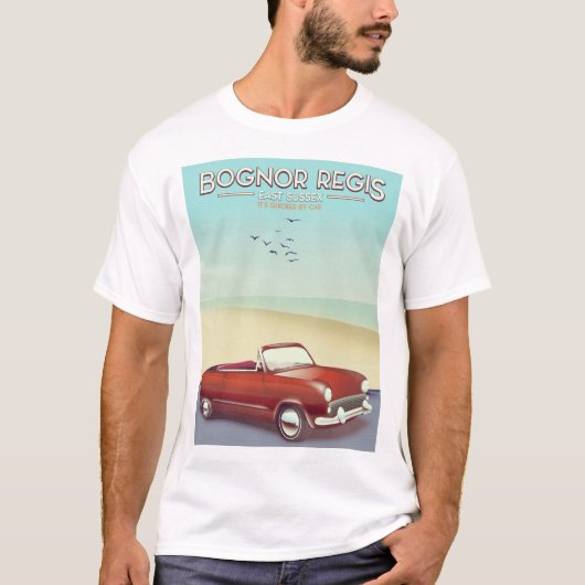 ボグノーリージス ビンテージ 海辺 旅行ポスター Tシャツ (正面)