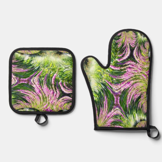 ボグランドスケープフラクタル 鍋つかみ&鍋敷きセット (正面)