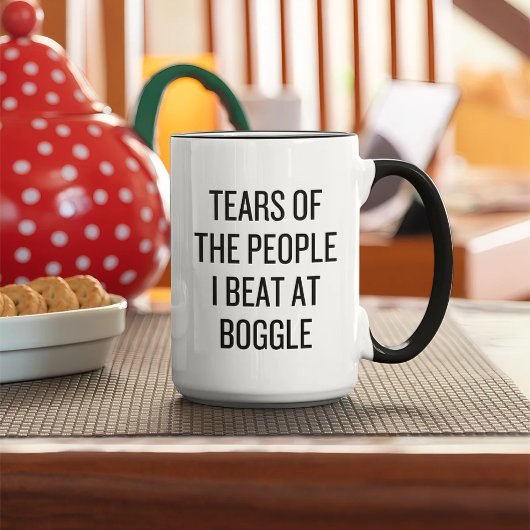 ボグルゲームで勝った相手の涙が面白い ツートーンマグカップ