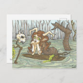 ボグレディーニンフとスカルファンタジーアートポストカード ポストカード (正面/裏面)