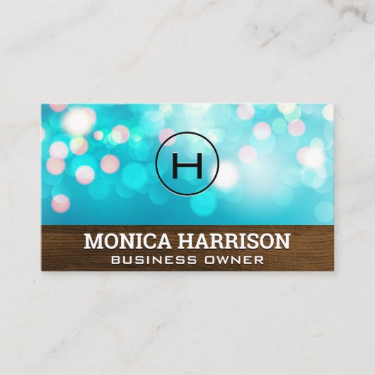 ボケの背景 |木目パネル 名刺 (正面)