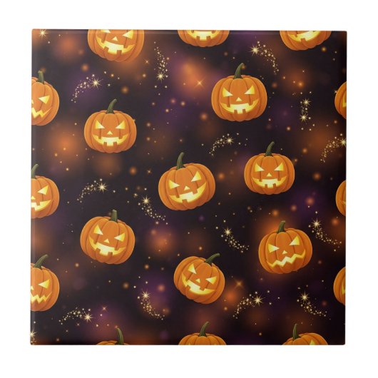 ボケハロウィン | 光るジャック・オ・ランタン (4) タイル (正面)