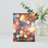 ボケライトの雪の結晶 - モダンでスタイリッシュなクリスマス シーズンポストカード (スタンド正面)