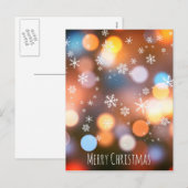 ボケライトの雪の結晶 - モダンでスタイリッシュなクリスマス シーズンポストカード (正面/裏面)