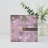 ボケー玉 グラム パープル グレー ゴールド 誕生日パーティー 招待状 (スタンド正面)