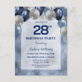 ボケ光28歳キラキラバルーン誕生日パーティー ポストカード (正面)